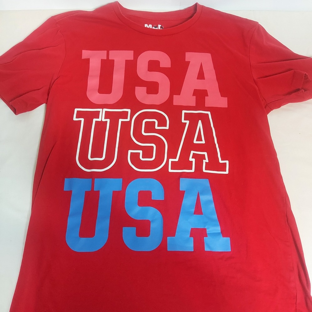 Mad Engine USA Graphic T-Shirt Patriotic Red White Blue Large